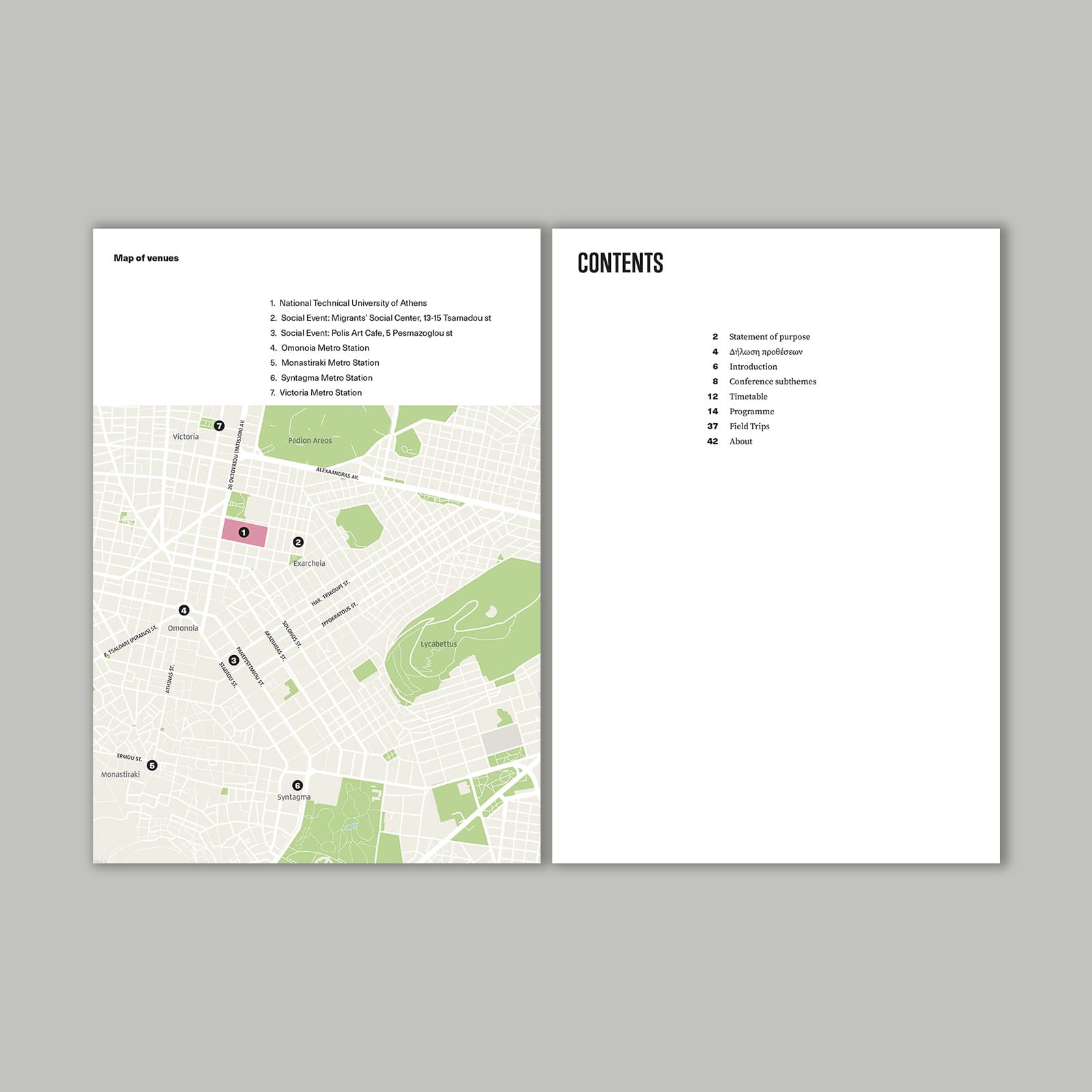 ICCG 2019: Booklet, contents page