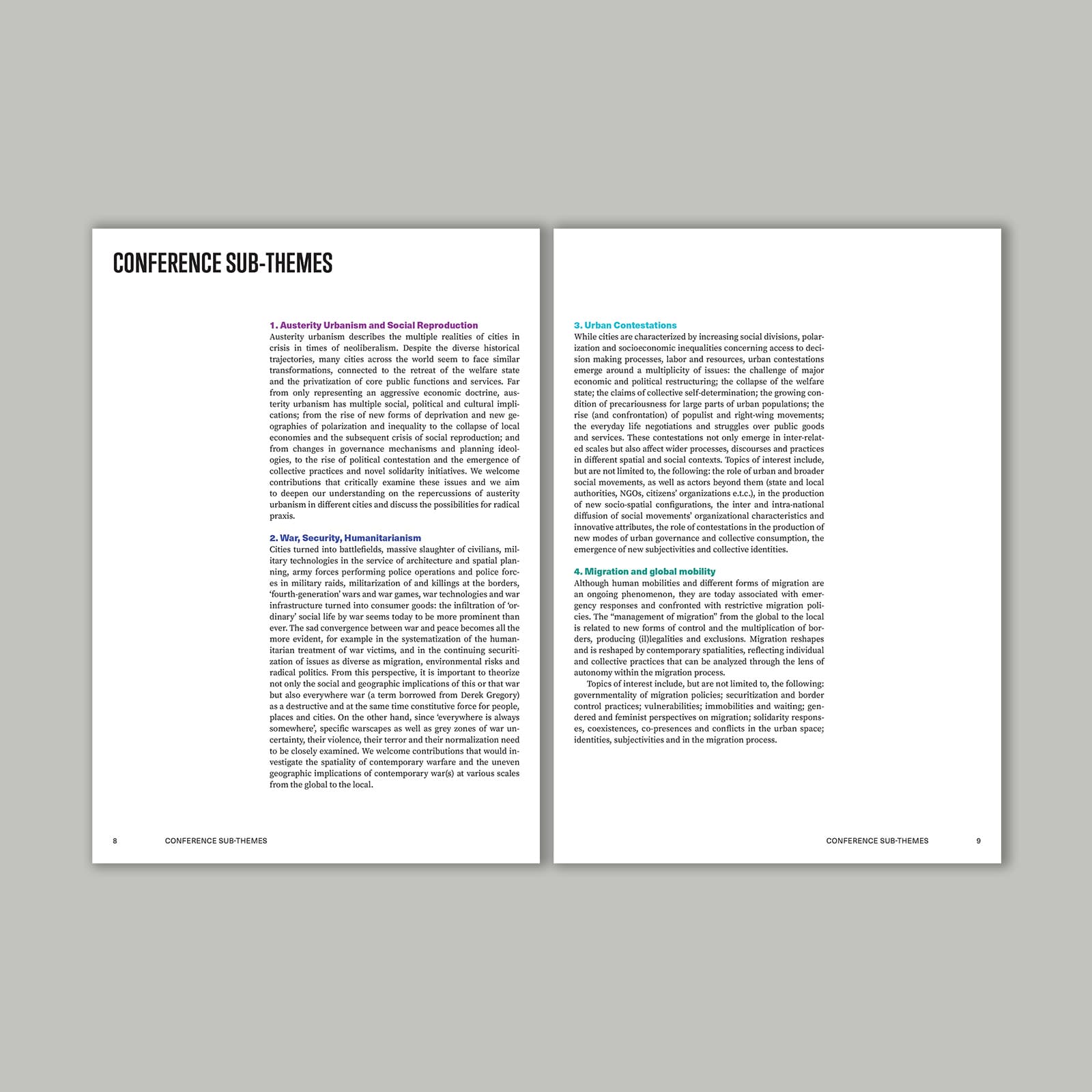 ICCG 2019: Booklet, themes page