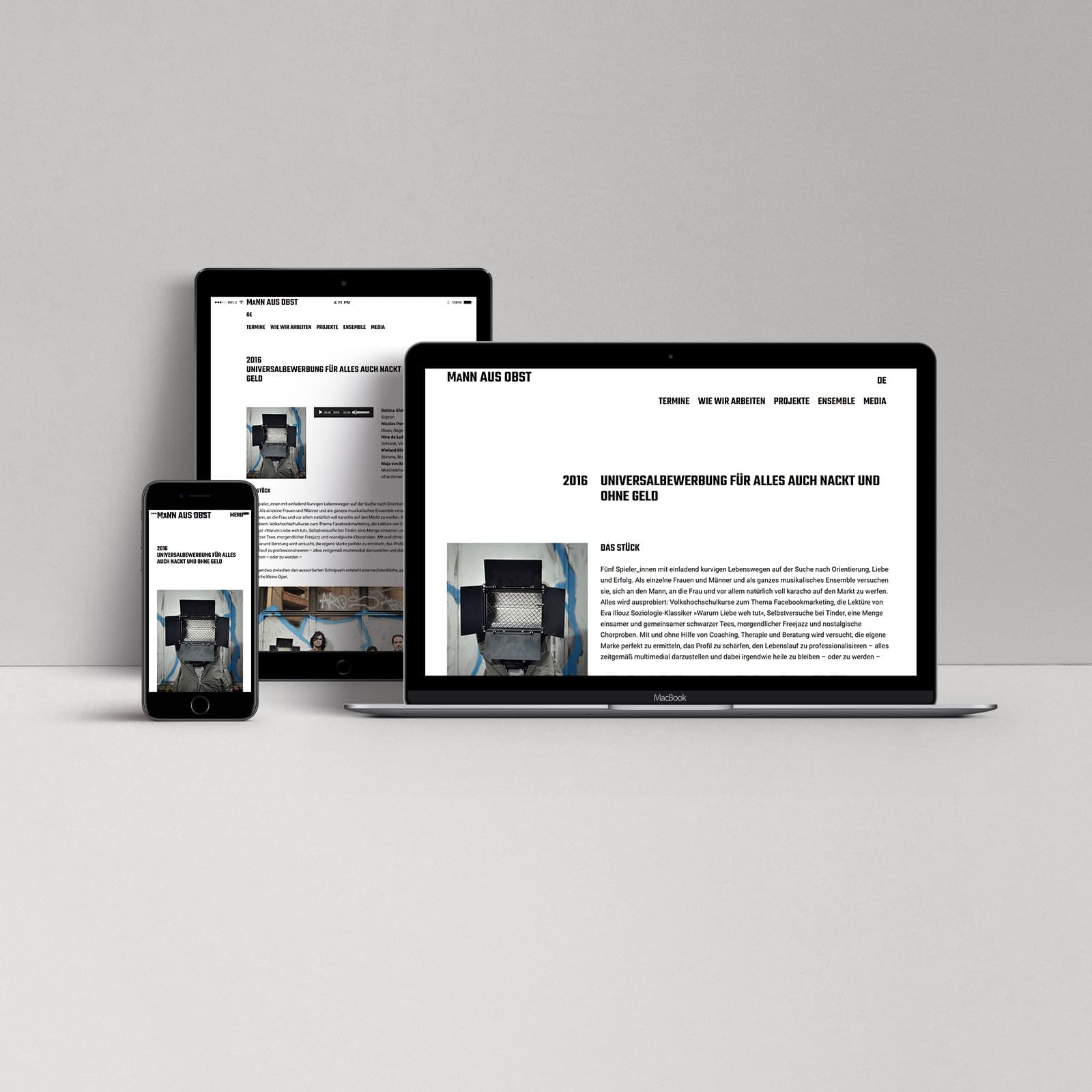 Mann Aus Obst: Website project page