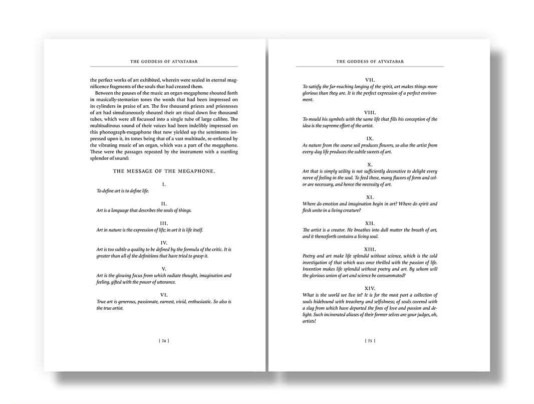 Scientific Romances: The Goddess of Atvatabar - book page spread