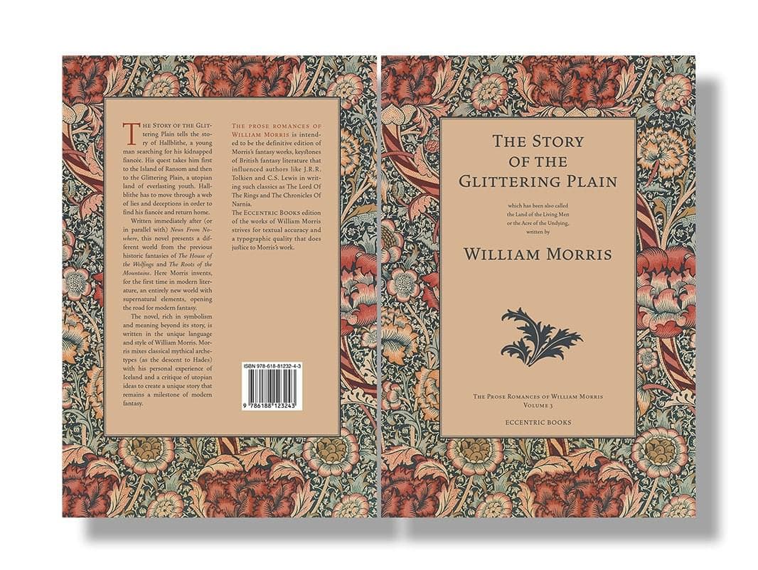 The Prose Romances of William Morris: The Story of the Glittering Plain - front and back cover