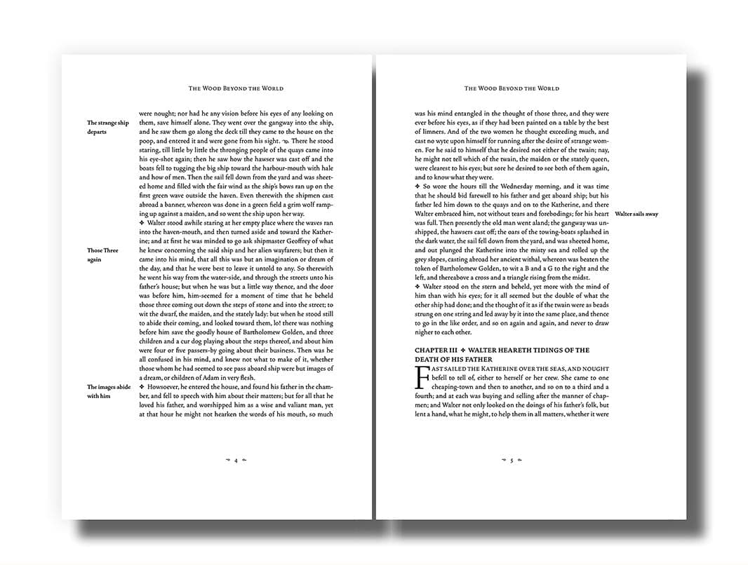 The Prose Romances of William Morris: The Wood Beyond the World - interior spread